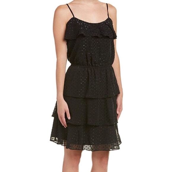 PARKER Black Ruffle Cocktail Dress! Size S. - Picture 1 of 8